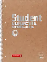 Тетрадь колледж-блок Brunnen А4 на спирали в клетку 80 листов 90 г/м2 обложка крафт