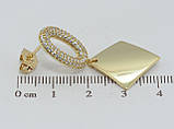 Сережки Xuping QQMM Позолота 14K пусети "Ромбові підвіски", фото 3