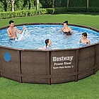 Каркасний басейн Bestway Ротанг 56725 (488 х 122 см), з картриджним фільтром, сходами та тентом, фото 10