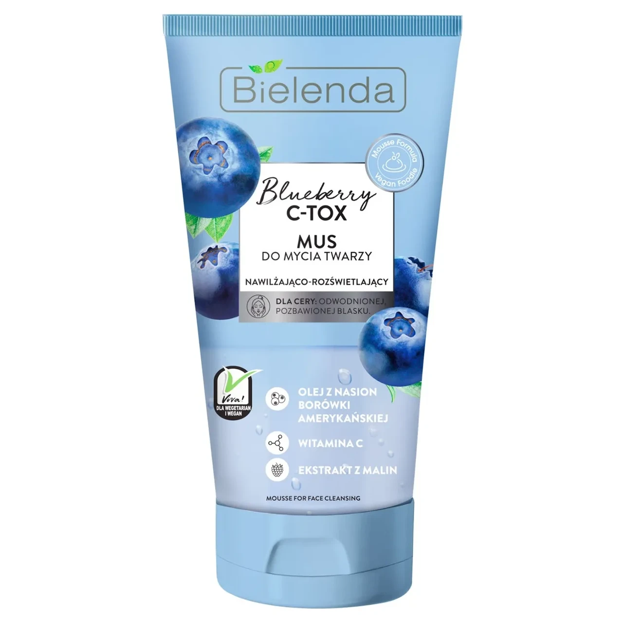 Мус для вмивання зволоження-освітлення Bielenda Blueberry C-Tox Face Wash