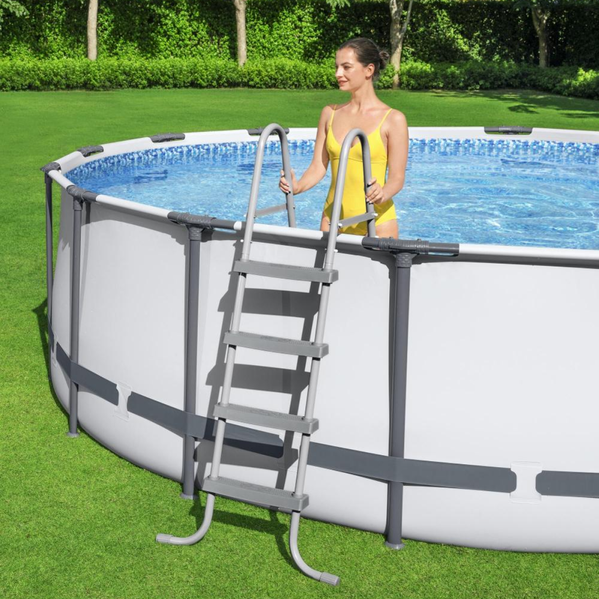 Каркасный бассейн Bestway 56420 (366х122 см) с картриджным фильтром, тентом и лестницей - фото 9 - id-p1652034645