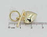 Сережки Xuping QQMM Позолота 14K пусети "Підвіски серця", фото 3