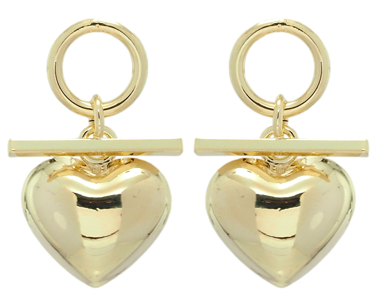 Сережки Xuping QQMM Позолота 14K пусети "Підвіски серця"