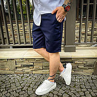 Мужские повседневные брючные шорты синие летние спортивные L (Bon)