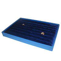 Оксамитова коробка планшет синя для кілець