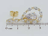 Сережки Xuping QQMM Позолота 14K пусети "Декоративні підвіски", фото 3