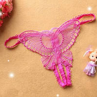 Трусики з розрізом та метеликом малинові - розмір універсальний, (на резинці, тянуться)