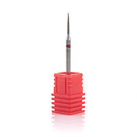 Фреза алмазная Nail Drill "Цилиндр, тонкий стрельчатый конец" 250 012R диаметр 1,2 мм, красная