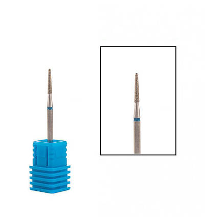 Фреза алмазна Nail Drill "Конус напівсферичний кінець" 850 014B діаметр 1.4 мм синя, фото 1