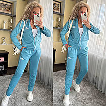 Жіночий спортивний костюм двійка штани та кофта на блискавці adidas, фото 3