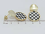Сережки Xuping QQMM Позолота 14K пусети "Шаховий орнамент", фото 3