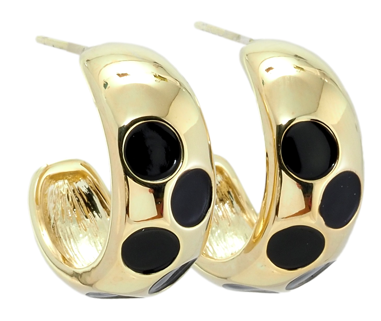 Сережки Xuping QQMM Позолота 14K пусети "Дуги з точками емаллю"