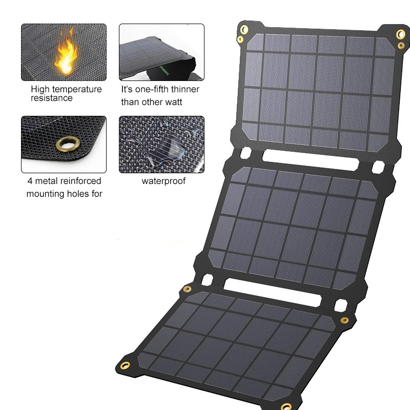 Солнечное зарядное устройство Allpowers 21W на элементах SunPower и ETFE покрытием ( AP-ES-004-BLA ) Black - фото 6 - id-p1651627263