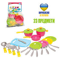 Игровой набор Кухонный набор 23 предмета Детская посуда игрушечная Игровой набор посудка ТехноК 1677TXK