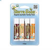 Sierra Bees, набор органических бальзамов для губ, 4 штуки,