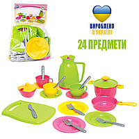 Игровой набор Кухонный набор 24 предмета Детская посуда игрушечная Игровой набор посудка ТехноК 1783TXK