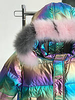 Перламутровая зимняя куртка для девочки Фиолетовая 2020-19 184, Фиолетовый, Для девочек, Зима, 130 , 8 лет