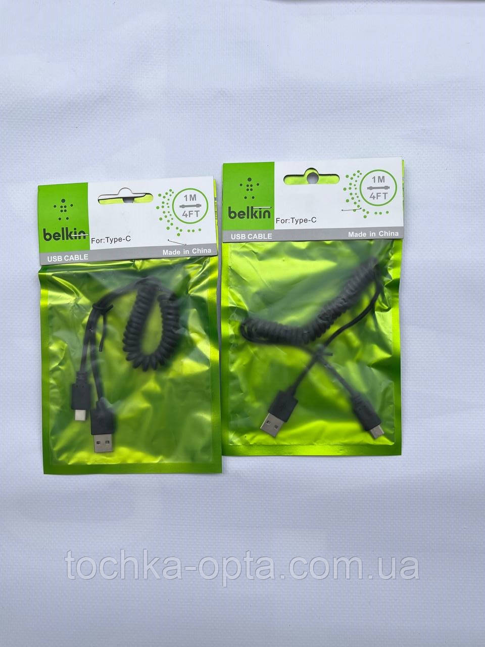 USB Кабель Belkin пружина USB - Type-C 1.2м тех. пак. чорний, фото 1