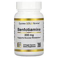 Бенфотіамін (Вітамін В1) 300 мг 30 капс California Gold Nutrition США