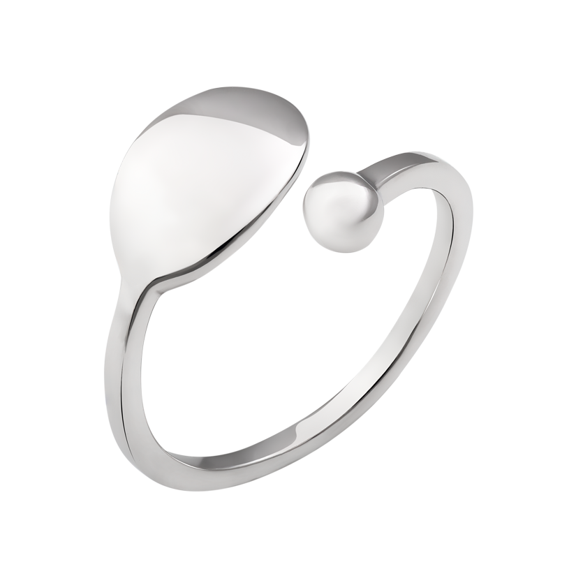 Срібна каблучка фалангова Овал без камінців, фото 1