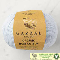 Пряжа Gazzal Organic Baby Cotton 417 Голубой (Газзал Органик Беби Котон) 100% оргинический хлопок