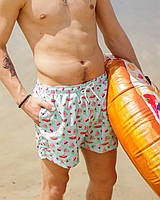 Мужские пляжные шорты яркие купальные шорты для моря плавки короткие бирюзовые M (Bon)