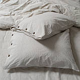 Постільна білизна Lotus Washed cotton — Pinstripe беж, фото 3