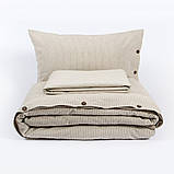 Постільна білизна Lotus Washed cotton — Pinstripe беж, фото 5