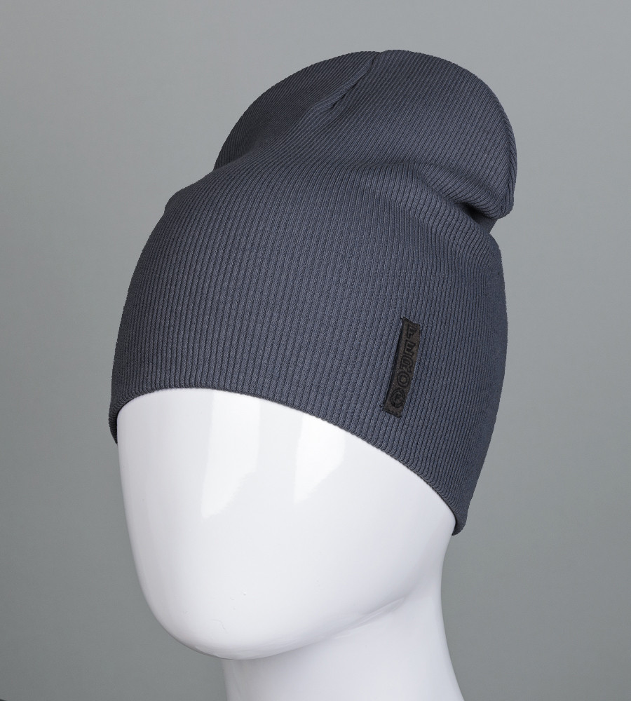 Трикотажна шапка Рубчик без закота (20217), Фюме, фото 1