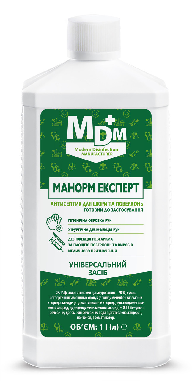 Средство дезинфекционное Манорм Эксперт для рук MDM 1л - фото 1 - id-p1652137322