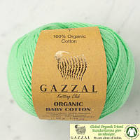 Пряжа Gazzal Organic Baby Cotton 421 Зеленый (Газзал Органик Беби Котон) 100% оргинический хлопок