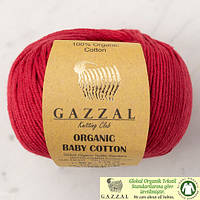 Пряжа Gazzal Organic Baby Cotton 429 Темный красный (Газзал Органик Беби Коттон) 100% оргинический хлопок