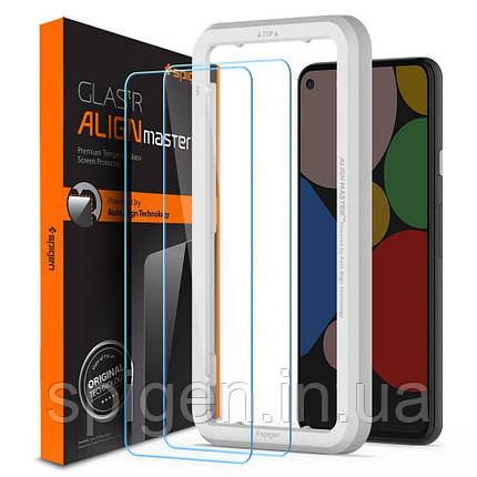 Захисне скло Spigen для Google Pixel 5 — Glas.tR AlignMaster (2 шт.) (X002N49OHH), фото 1
