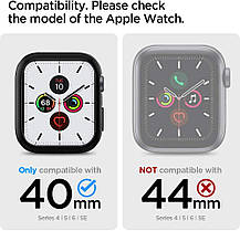 Чехол Spigen для Apple Watch SE / 6 / 4 (40mm) - Thin Fit, Black (01CS24484), фото 3
