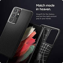 Чохол Spigen для Samsung Galaxy S21 Ultra — Liquid Air, Black (ACS02350), фото 4