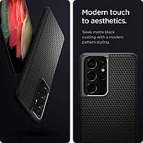 Чохол Spigen для Samsung Galaxy S21 Ultra — Liquid Air, Black (ACS02350), фото 6