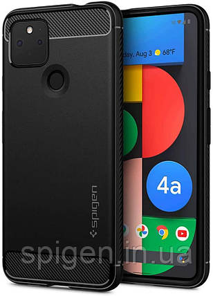Чохол Spigen для Google Pixel 4a (5G) — Rugged Armor, Matte Black (ACS01885), фото 1