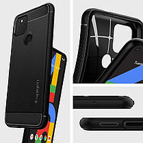 Чохол Spigen для Google Pixel 4a (5G) — Rugged Armor, Matte Black (ACS01885), фото 4