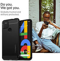 Чохол Spigen для Google Pixel 4a (5G) — Rugged Armor, Matte Black (ACS01885), фото 5