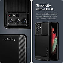 Чохол Spigen для Samsung Galaxy S21 Ultra — Rugged Armor, Black (ACS02349), фото 6