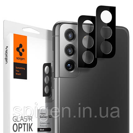 Захисне скло Spigen для камери Samsung Galaxy S21 — Optik (2 шт.), Black (AGL02735), фото 1
