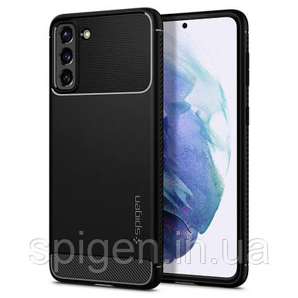 Чохол Spigen для Samsung Galaxy S21 — Rugged Armor, Black (ACS02421), фото 1