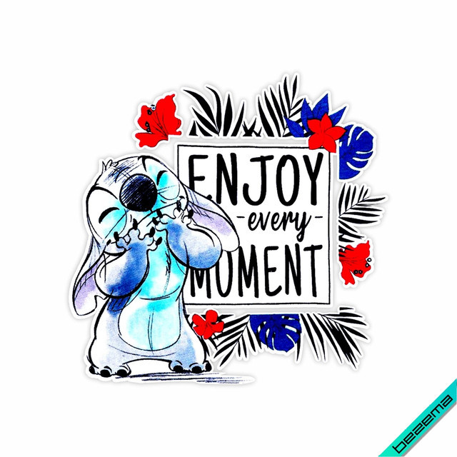 Термонаклейка Стіч із мультика Enjoy every moment [Свій розмір в асортименті]