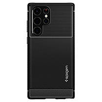 Чохол Spigen для Samsung Galaxy S22 Ultra — Rugged Armor, Black (ACS03914), фото 3