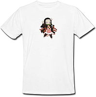 Футболка Nezuko "Kimetsu no yaiba" chibi (белая)