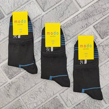 Шкарпетки дитячі демісезонні високі modo socks р. 22 спорт чорні з смужкою 30033742