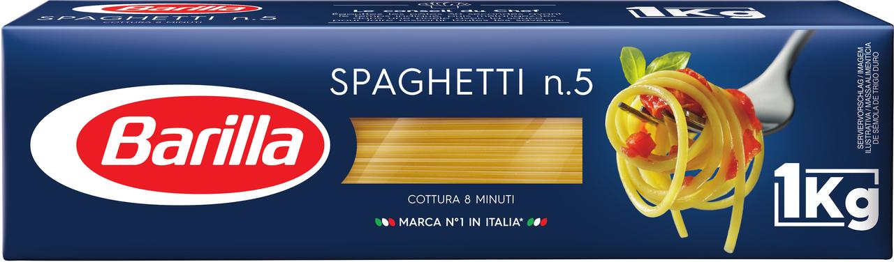 Паста Barilla Spaghetti n.5 1000 г - фото 1 - id-p1652212909