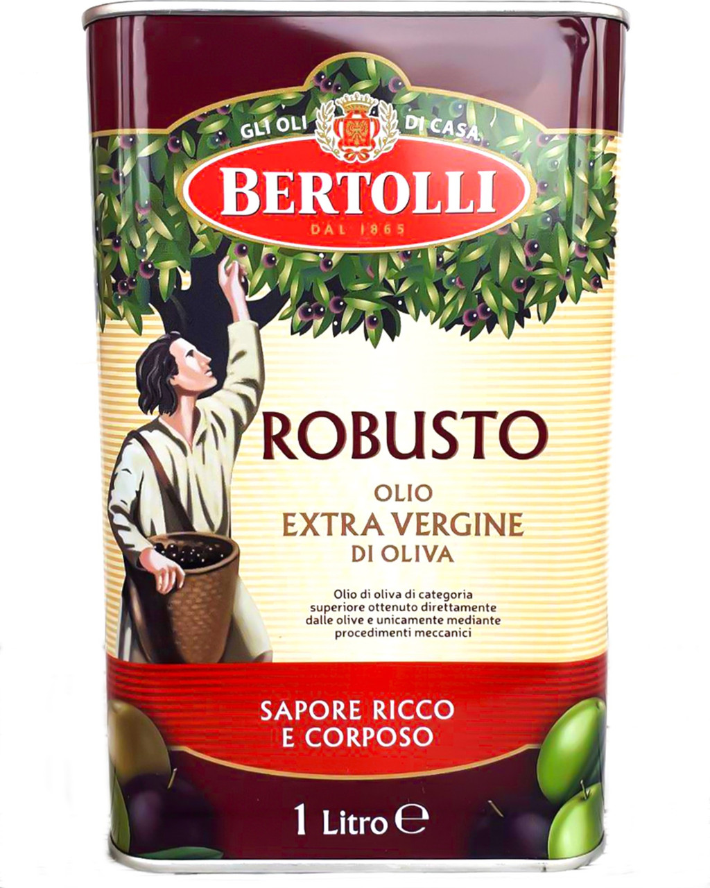 Масло оливковое Bertolli Robusto Olio Extra Vergine di Oliva 1 л - фото 1 - id-p1652213433