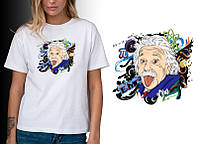 Женская футболка летняя с Альбертом Ейнштейном Жіноча футболка літня з Альбертом Ейнштейном