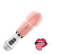 Вибратор с языком, силиконовый 17,5см